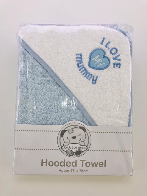 hooded towel blue