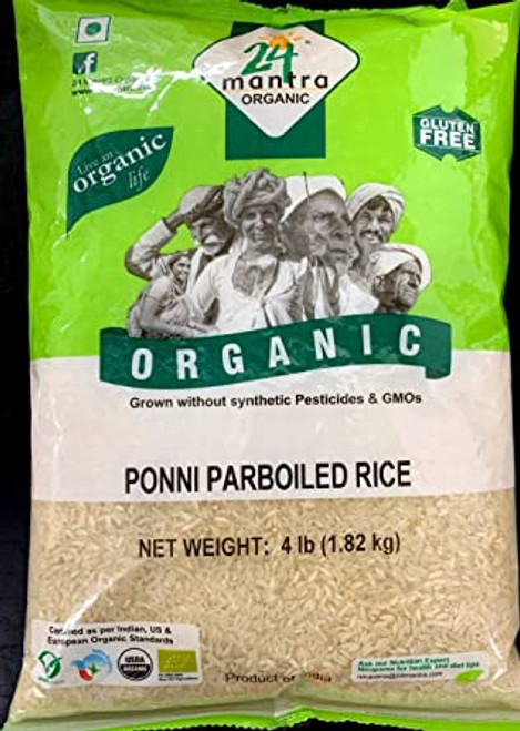 24 Mantra, Organic Ponni Parboiled Rice - 4 Lbs