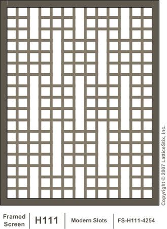 Traditional Framed Screen: Pattern H111