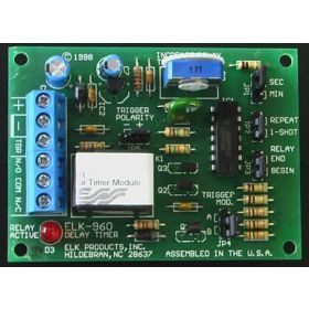 ELK Universal Timer Module FEATURES: • Operating Voltage Range: 12 to 24 Volts D.C. • AdjustableDelayTime. •