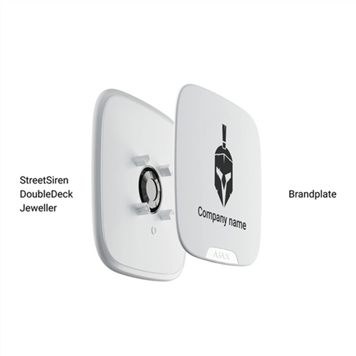 AJAX AJACUSTBPWH STREET SIREN DOUBLEDECK BRANDPLATE FACEPLATE 10 PCS WHITE