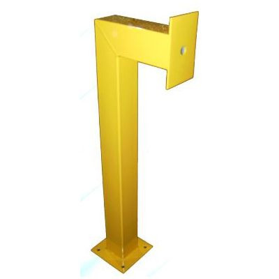 1m High Gooseneck Bollard Standard Face Plate H200 x W130 Colour SAFETY YELLOW