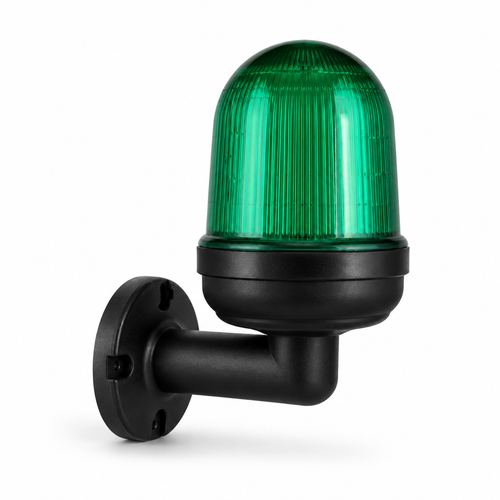 E80L-G Elsema 90 Degree Wall Mount LED Flashing Light with Buzzer - Green