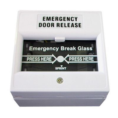 Emergency Door Release Break Glass Double Pole - WHITE