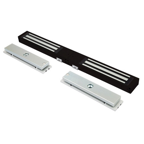 LOX Electro Magnetic Lock Slimline BLACK 280kg Monitored Double incl. Anti-Tamper Plate
