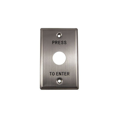 GPO Stainless Steel Plate 22mm Hole Printed Black - Press to ENTER