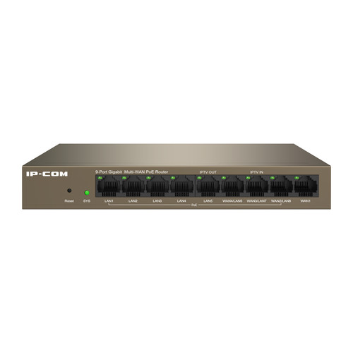 IP-COM 8PORT ( 9P) GIGABIT ROUTER 95W POE TOTAL CAPACITY 8x POE+ BROWN 51VDC