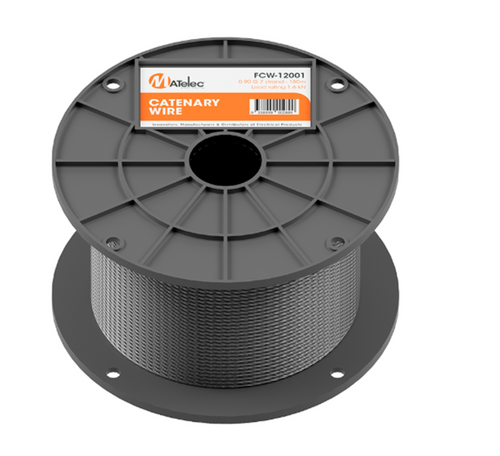 MATELEC FCW-12001 CATENARY WIRE 0.90 G 7 STRAND 180M DRUM ELECTRO-GALVANISED 2.6MM OD