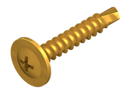 MATELEC BTD-G8M32 BUTTON HEAD DRILL POINT SCREW 8G X 32MM 200 PACK GOLD
