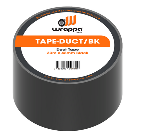 Wrappa®Tape MTLTAPE-DUCT/BK 30M X 48MM X 0.13MM BLACK
