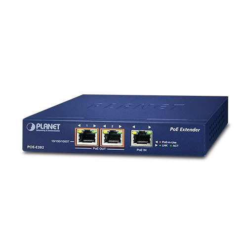 POE-E202 1-Port 802.3at PoE+ to 2-Port 80