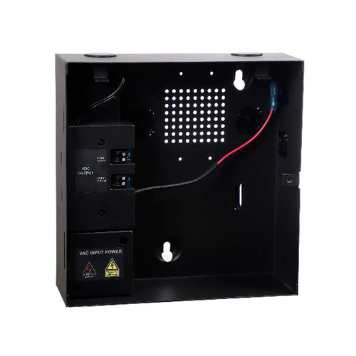 12VDC/15VDC POWER SUPPLY 2A 1.5A 2x OUTPUT TERM STRIP OUTPUT WALL MOUNTED SINGLE PHASE BLACK INCLUDES WALL MOUNTED ENCLOSURE