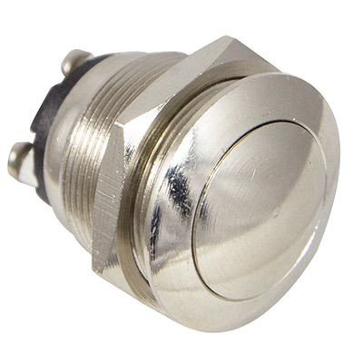 Stainless Steel Cylinder 19mm Button Momentary Open Going Closed Contacts