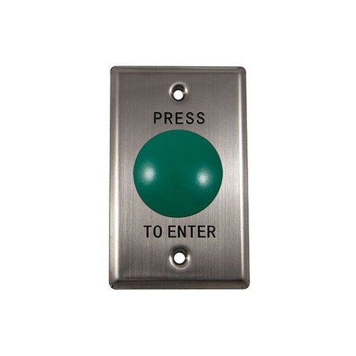 GREEN 22mm diameter Mushroom Press to Enter