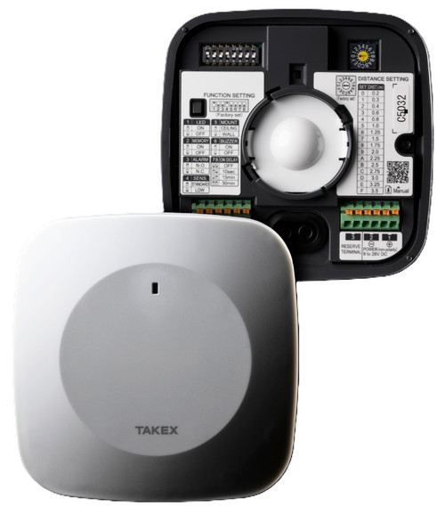 TAKEX MMW-3W 60GHZ MMWAVE PRESENCE SENSOR WIDE ANGLE 9-28VDC CEILING/WALL INDOOR WHITE
