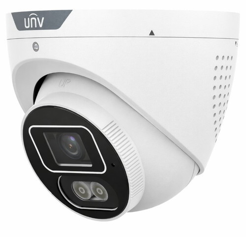IP CAMERA WHITE AI ACTIVE DETERRANCE 8MP/4K H.264/5/5+/ MJPEG EYEBALL 130 WDR METAL 2.8MM FIXED LENS COLOR HUNTER WITH WISE-ISP IR+WARM LED 30M POE IP67 BUILT IN MIC SUPPORT UP TO 512GB SD 12VDC