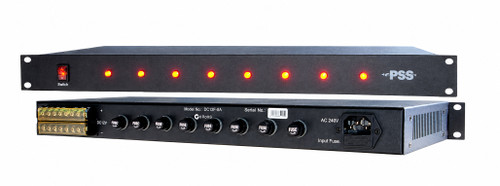 PSS R-DC12-12A-V2 12VDC POWER SUPPLY 12A IEC MAINS PLUG 12X OUTPUT RACK MOUNTED 1RU