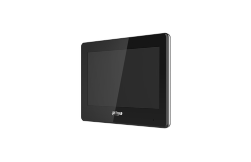 DAHUA DHI-VTH5421HB-W VTH5 SERIES IP MONITOR WITH WIFI BLACK 7 INCH DISPLAY CAPACITIVE TOUCHSCREEN PC + ABS H.264 & H.265 1 ALARM OUTPUT 6 X ALARM INPUT UP TO 64GB MICRO SD CARD 10/100 MBPS ETHERNET