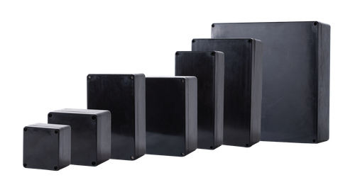 ALLBRO 1222KE/I TERMINAL BOX DMC OUTDOOR IP68 BLACK WEATHERPROOF AND UV RESISTANT SCREWED COVER