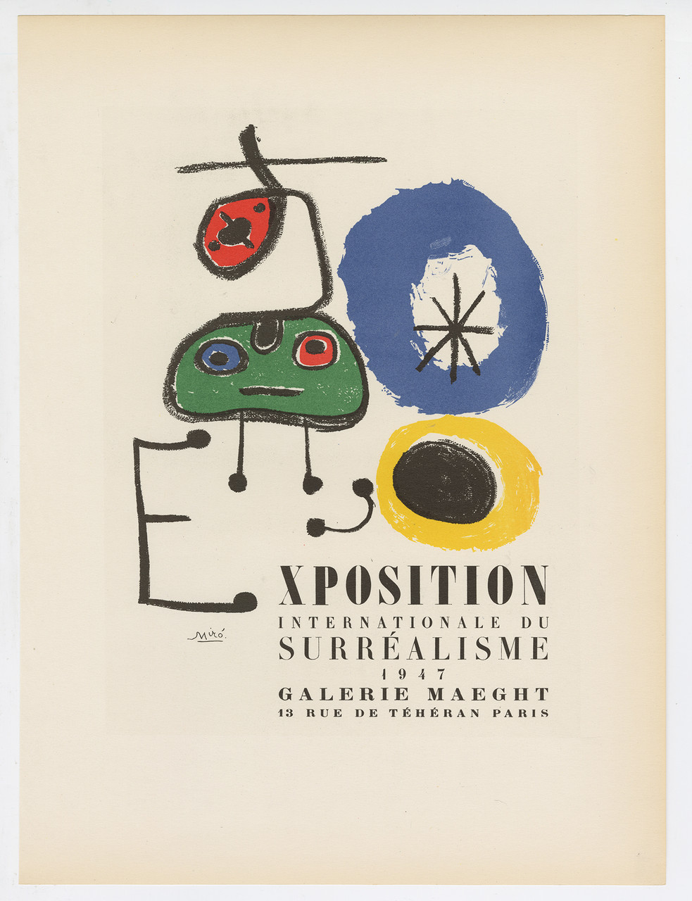 After Joan Miro 'Exposition Internationale Du Surrealisme