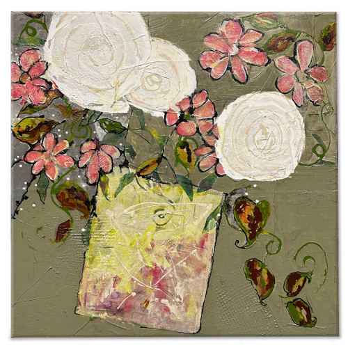 "Spring Bouquet" Original Mixed Media Painting by Jill Krasner