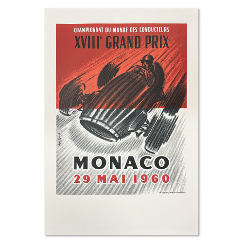 "Monaco Grand Prix 1960" Auto Racing Lithograph Poster
