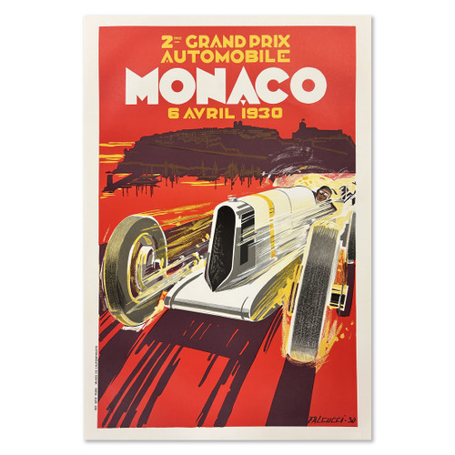 "Monaco Grand Prix 1930" Auto Racing Lithograph Poster