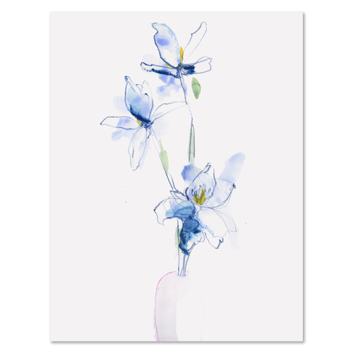 "Three Blue Lilies" Original Watercolor Painting by Yuki Osada (SOLD)