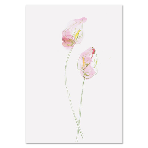 "Pink Calla Lilies" Original Watercolor Painting by Yuki Osada