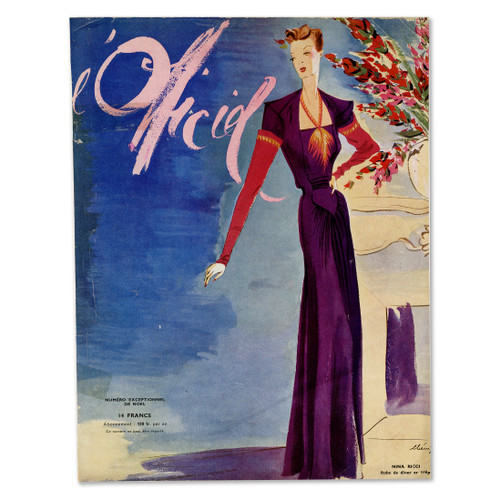 "L'Officiel, December 1938" Original Vintage French Magazine Cover