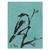 "Bird with Teal Background" Original Gouache Painting by Joseph Mota
