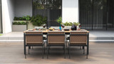 Ara Extension Dining Table SS Powder Coated - Ambiance Image~~