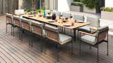 Ara Extension Dining Table SS Powder Coated - Ambiance Image~~