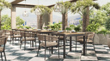 Enzo Dining Table 80 Teak Top - Ambiance Image~~