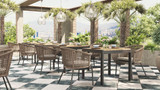 Enzo Dining Table 80 Teak Top - Ambiance Image~~