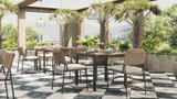 Enzo Dining Table 80 Teak Top - Ambiance Image~~