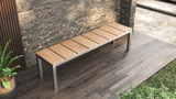 Planka Backless Bench 180 Stainless Steel - Ambiance Image~~