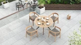 Lego Table Round 120 Teak Top - Ambiance Image~~