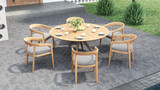 Lego Table Round 160 Teak Top - Ambiance Image~~