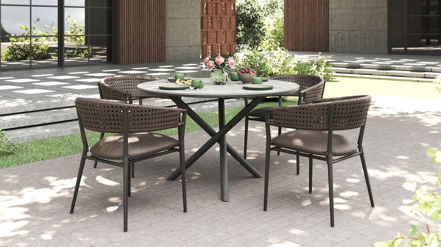 Astorana Wicker Dining Armchair - Ambiance Image~~