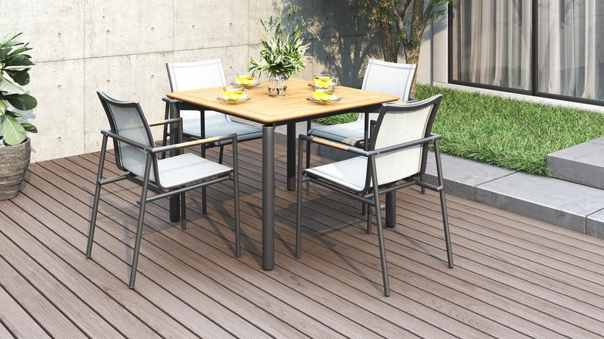 Ara Dining Table 100 Aluminium - Ambiance Image~~