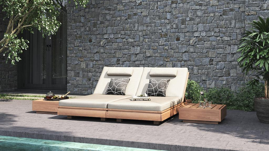 Brie Double Lounger - Ambiance Image~~