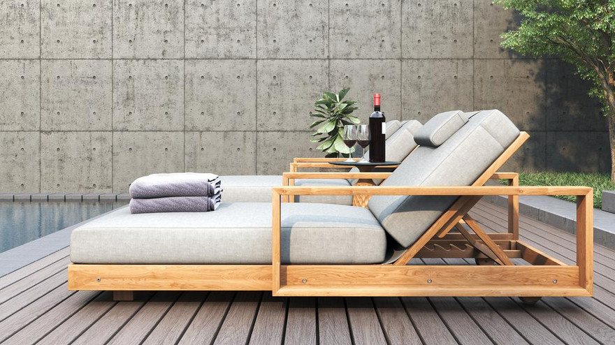 Brie Single Lounger with Arm - Ambiance Image~~