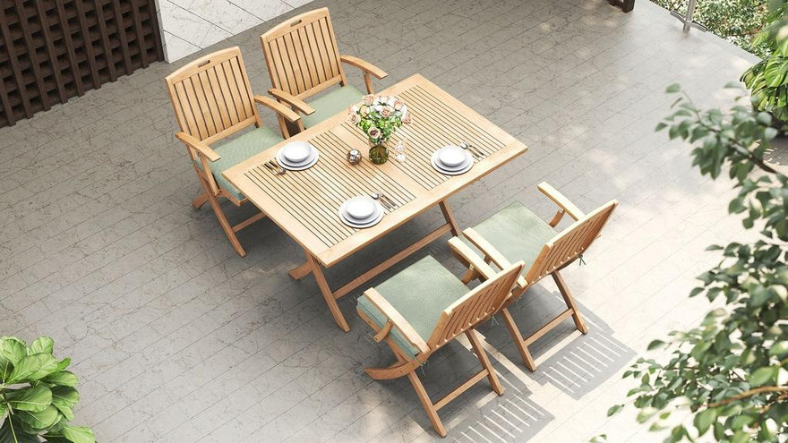 Rectangular Folding Table 130 x 85 - Ambiance Image~~