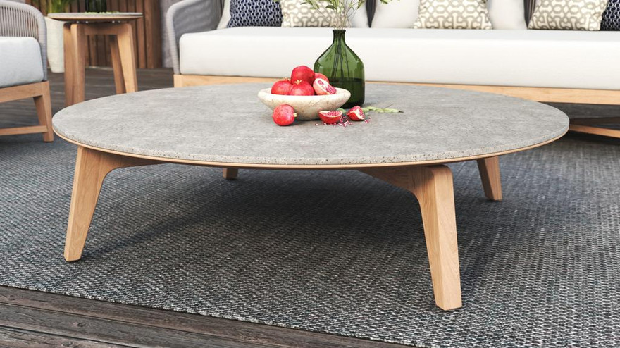 Dorus Coffee Table Round 120 -Ceramic Top - Ambiance Image~~