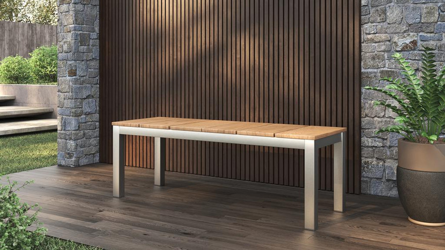 Planka Backless Bench 130 Stainless Steel - Ambiance Image~~