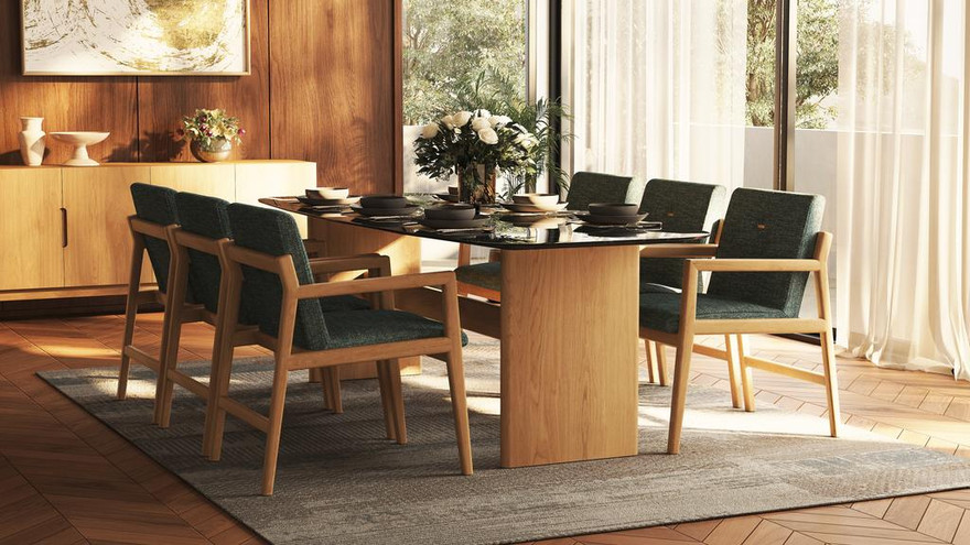 Diego Recta Dining Table - Ambiance Image~~