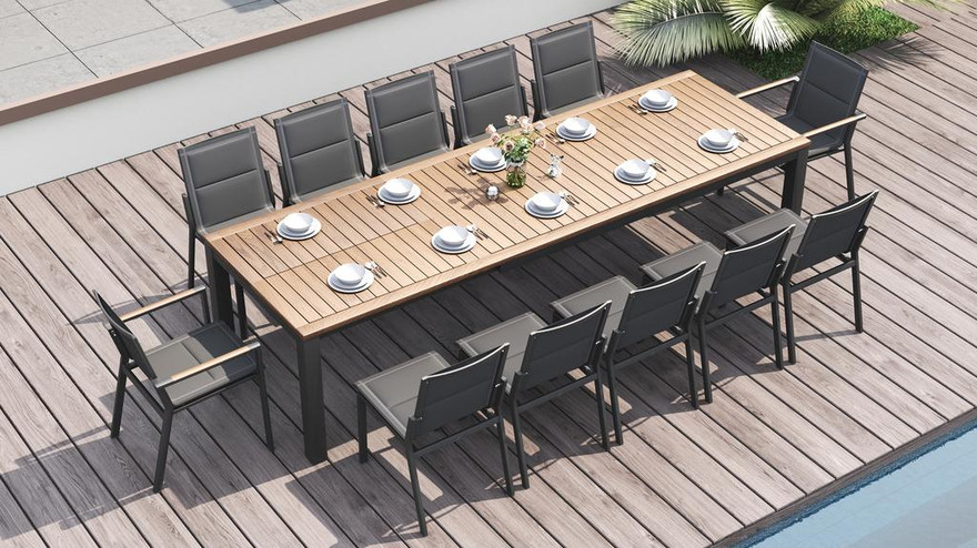 Siro Extension Table 310 SS Powder Coated - Ambiance Image~~