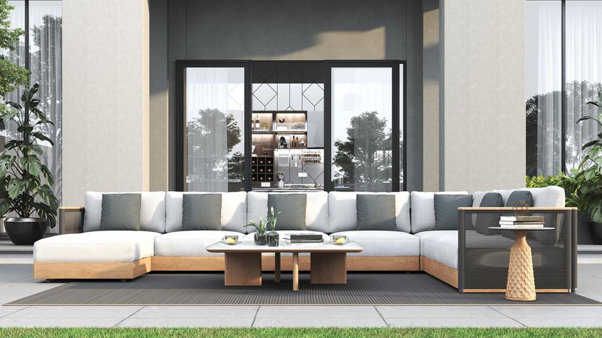 Hina Square Coffee Table Ceramic Top - Ambiance Image~~ Hina Square Coffee Table Ceramic Top - Ambiance Image~~