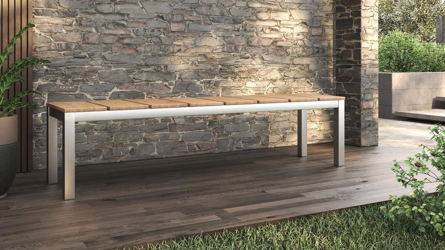 Planka Backless Bench 180 Stainless Steel - Ambiance Image~~